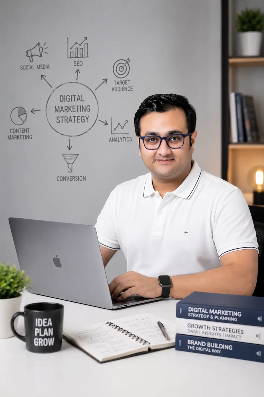 Rishikesh Mahajan at a digital marketing workspace